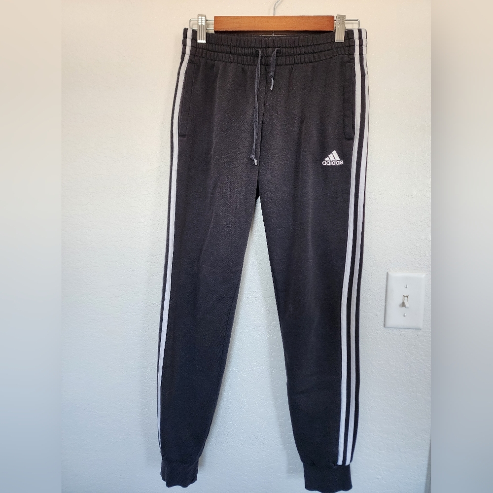 Adidas Women’s Essentials 3-Stripe Fleece Joggers - Black - Size Small